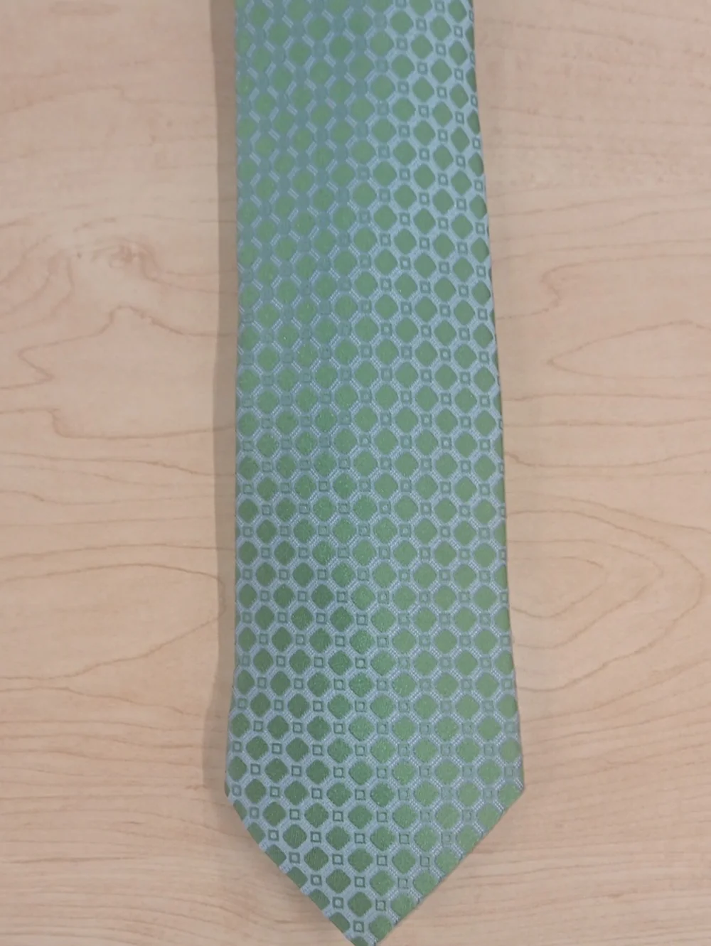 Ermenegildo Zegna Mint Green Geometric Silk Tie